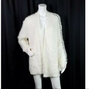 1 State Fuzzy Cardigan Flyaway w/ Black Stitching